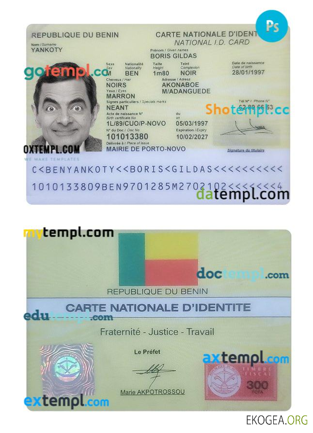 Carte d'identité du Bénin